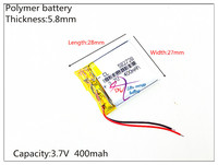 582728 3.7V 400mAh Rechargeable li-Polymer Li-ion Battery For Q50 G700S K92 G36 Y3 Children's smart watches mp3 582828 602828