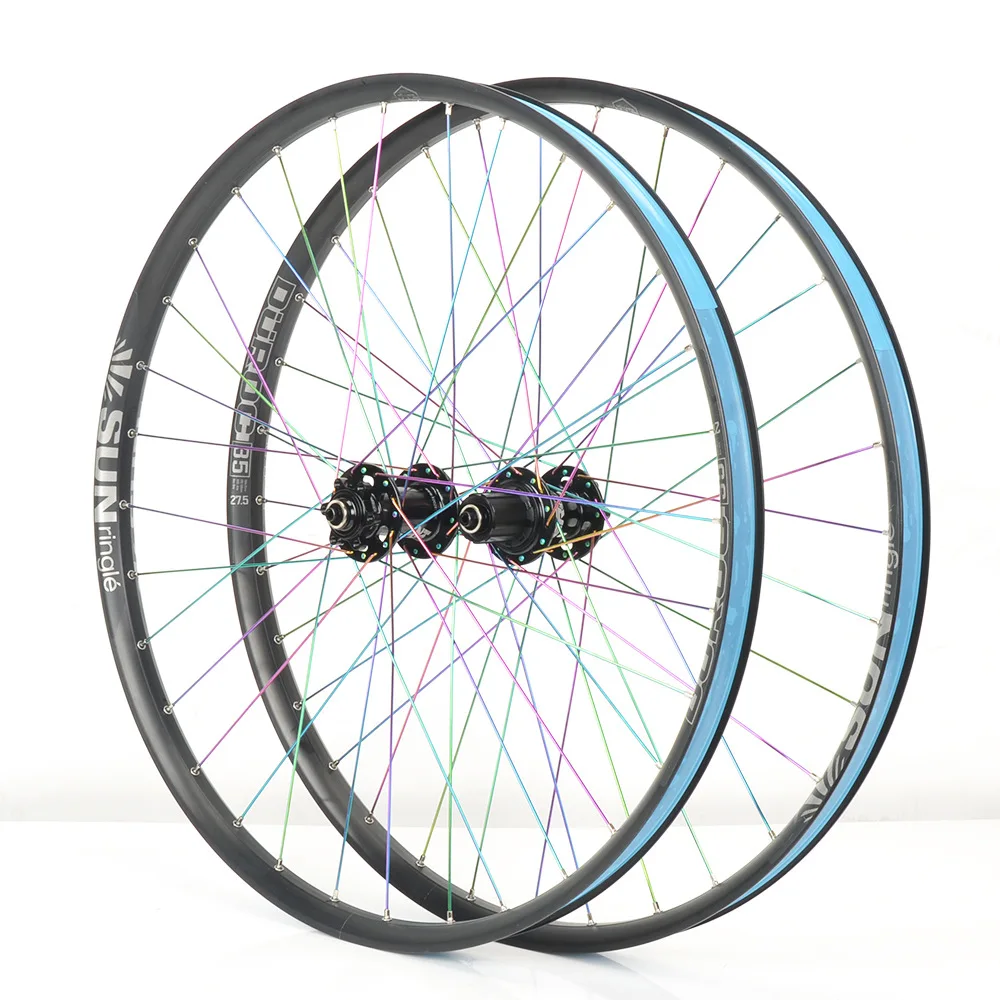 Boost Mountain Wheelset with Tubeless Sunringle Rim MTB Custom Made Wheel Rainbow XM490Pro Hub 27.5 29 Inch DUROC30/ 35/40 rim