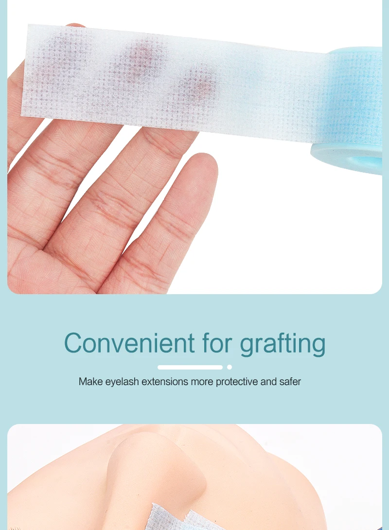 2 stücke Wimpern verlängerung sband Papier Augenklappe Aufkleber Augen polster blau Mikro poren band Zilien Klebeband für Verlängerung Wimpern liefert – Detail 6