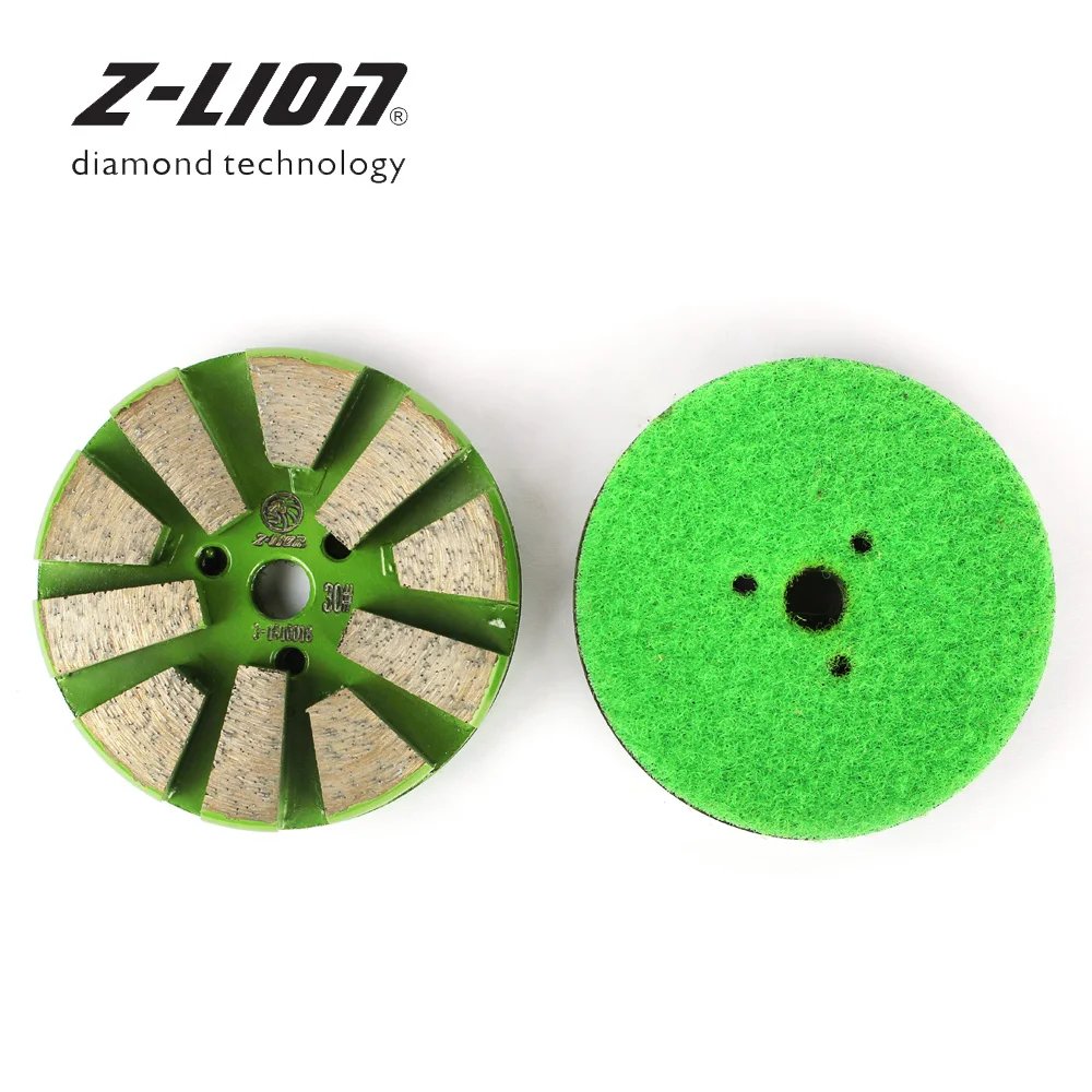 Z-LEAP 5pcs/Set 3inch Diamond Polishing Pads Metal Bond Concrete Abrasive Wheels Wet Dry Use For Floor Polishing Machine