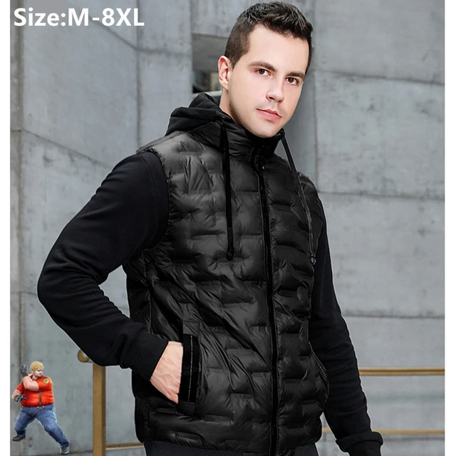 Warm Waistcoat Men Sleeveless Jacket Hoodie Vest Winter Oversized Plus Size 5XL 6XL 7XL 8XL Fashion Veste Coat Loose Clothing AliExpress