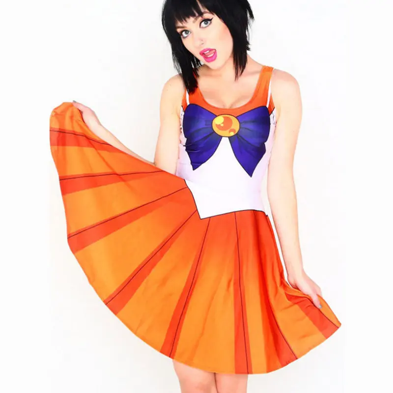 Anime 3D Stampato Bellissimi abiti Harajuku Abiti S-4XL Abito sexy da donna Kawaii Costume cosplay per feste Taglie forti Top estivo