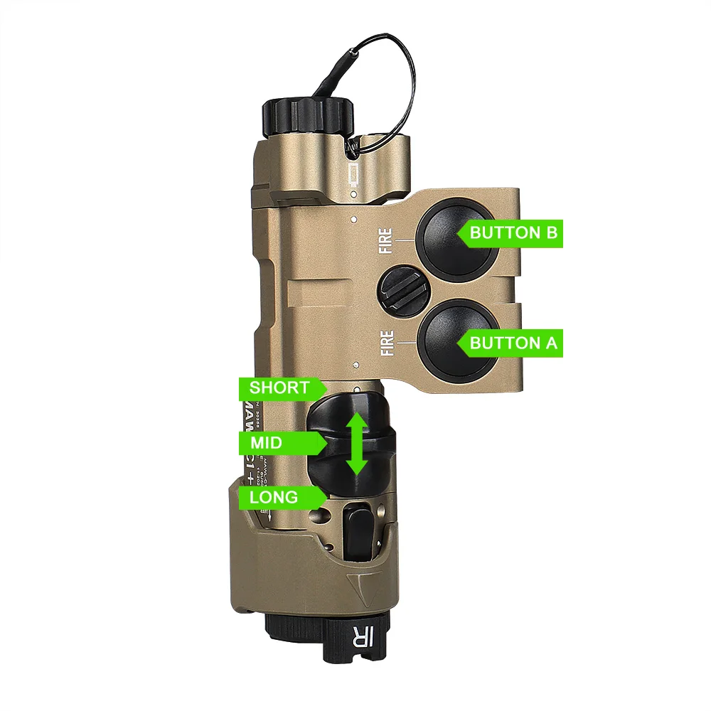 

Hunting airsoft accessories Green Laser With IR And White Light Aluminum Alloy Version MATERIAL For Airsoft hunting HK15-0143