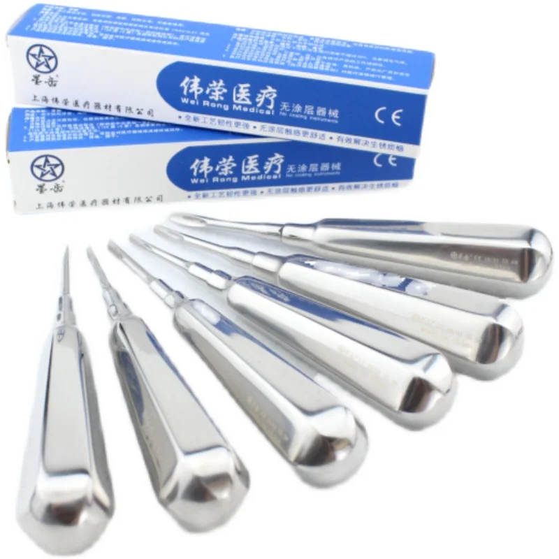 1Pcs Stainless Steel Dental Luxating Lift Elevator Teeth Clareador Curved Root Hexagon Handle Dentist Surgical Instrument Tool