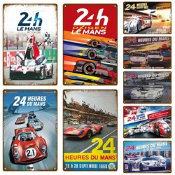 24 Lemans Car Retro Decorative House Metal Sign Plate Posters On The Wall Tin Sign Vintage Poster Decor Wall Art Room Decoration