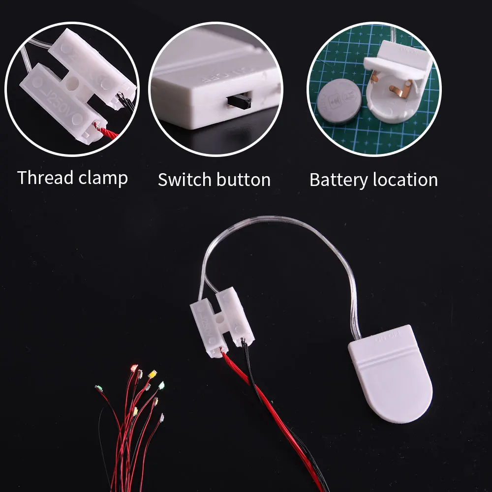 3V CR2032 Button Battery Box Battery Buckle Belt Switch Train Led Light Wiring Model Transformation Material Without Battery