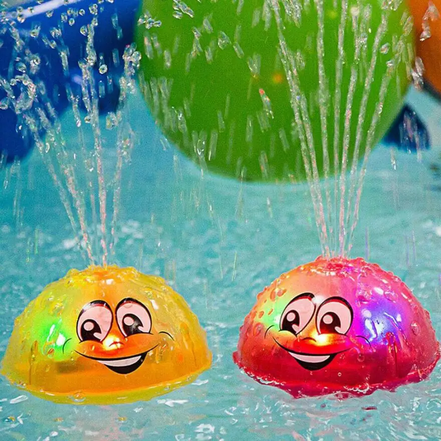 Bad Speelgoed Zuigeling Elektrische Inductie Spray Waterpolo Speelgoed Met Licht En Muziek, Baby Bad Speelgoed Kinderen Water Speelgoed