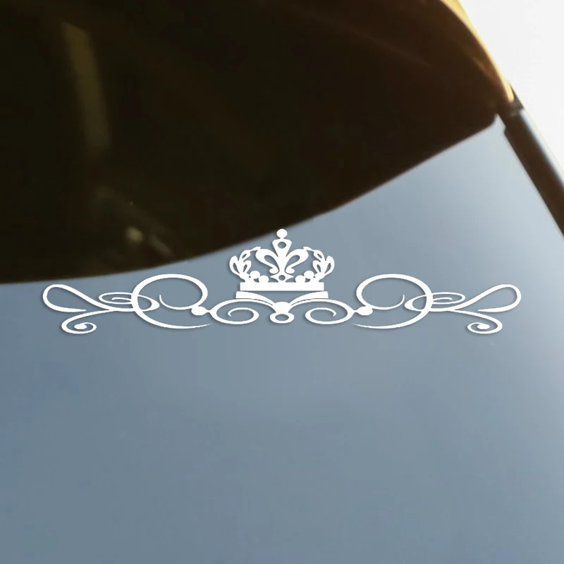 S61143# Crown with Monogram Die-Cut Vinyl Decal Car Sticker Waterproof Auto Decors on Carbody Bumper Rear Window Laptop