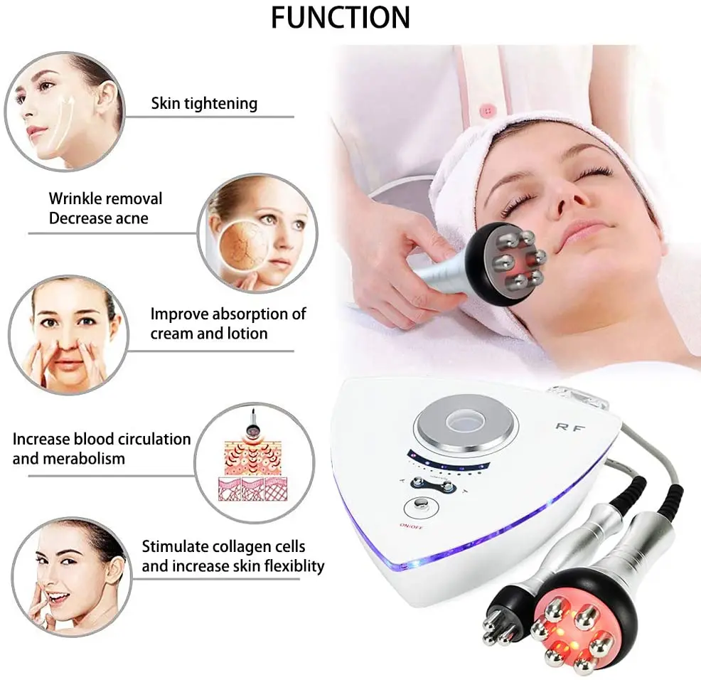 3IN1 RF Tripolar Machine RF Radio Frequency Facial Lifting Machine Body Face Massager Wrinkle Removal AntiAging Device