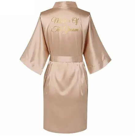 2019 Summer Women Silk Satin Robes Letter Wedding Bath Robe Bridesmaid Maid of Honor Bride Dressing Gown Clothes Skirt 01