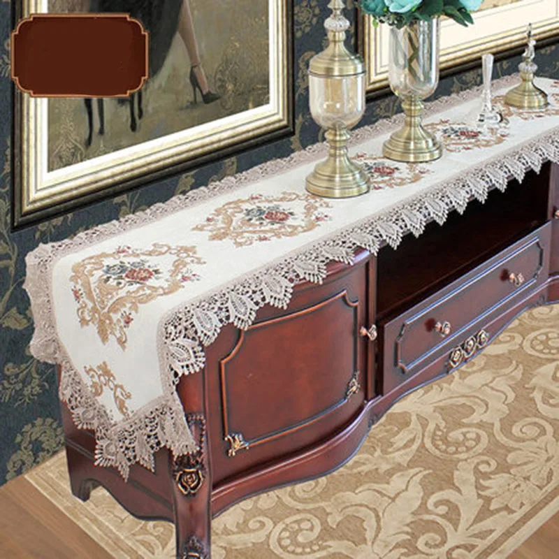 

Long Coffee Table Cover Cloth American Classical New Chinese stye Towel скатерть на стол Tafelkleed Nordic TV Cabinet Tablecloth