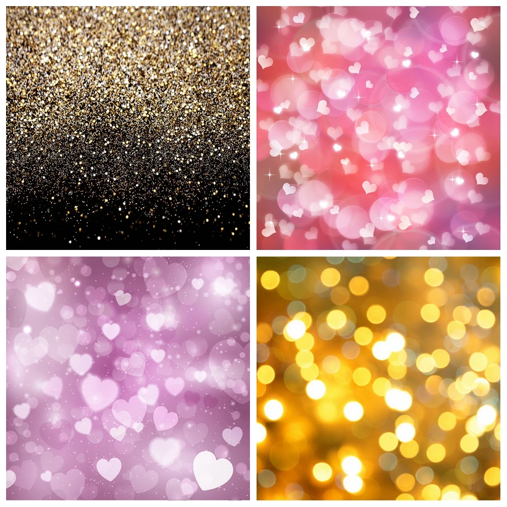 

Laeacco Light Bokeh Glitters Love Heart Dreamy Baby Portrait Photography Backdrops Photo Backgrounds Birthday Wedding Photocall