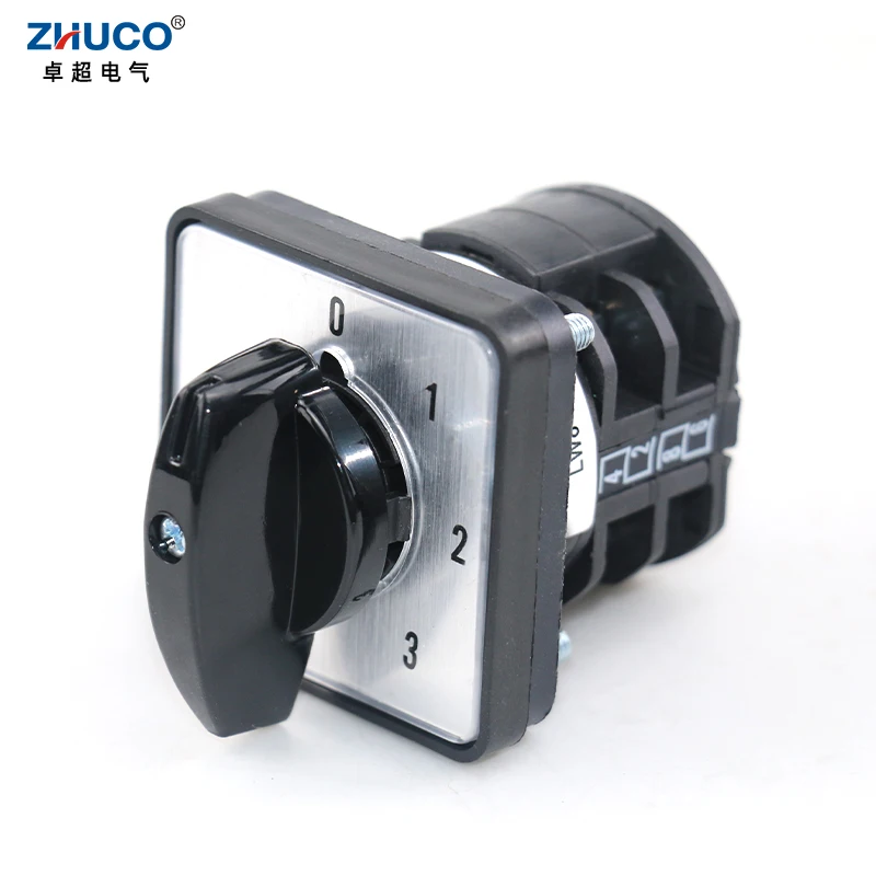 ZHUCO LW8D-10/0-3.2 Two Phases Four Positions 10A 660V Cam Power Knob Selection Changeover Switch Reversing Rotary Switch