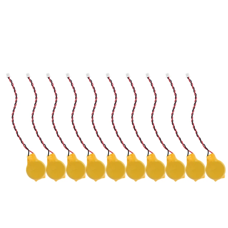 10 قطعة CR2032 2032 سلك البطارية 2 دبوس-الكمبيوتر المحمول اللوحة BIOS CMOS البطارية مع سلك تفكيك البطارية 230MAH