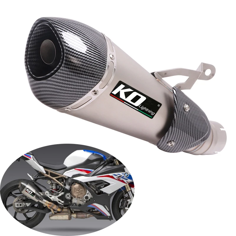 For BMW S1000RR 2019-2023 Exhaust Pipe Motorcycle 60mm Slip-on Muffler Removable DB Killer Escape Reserve Catalyst Steel 304