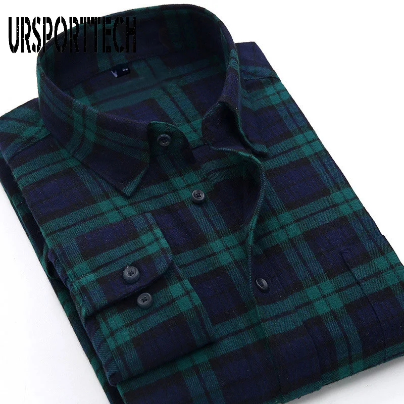 Plaid Shirt Men Autumn Winter Flannel Checkered Shirt Men Shirts Long Sleeve Chemise Homme Cotton Flannel Male Check Shirt