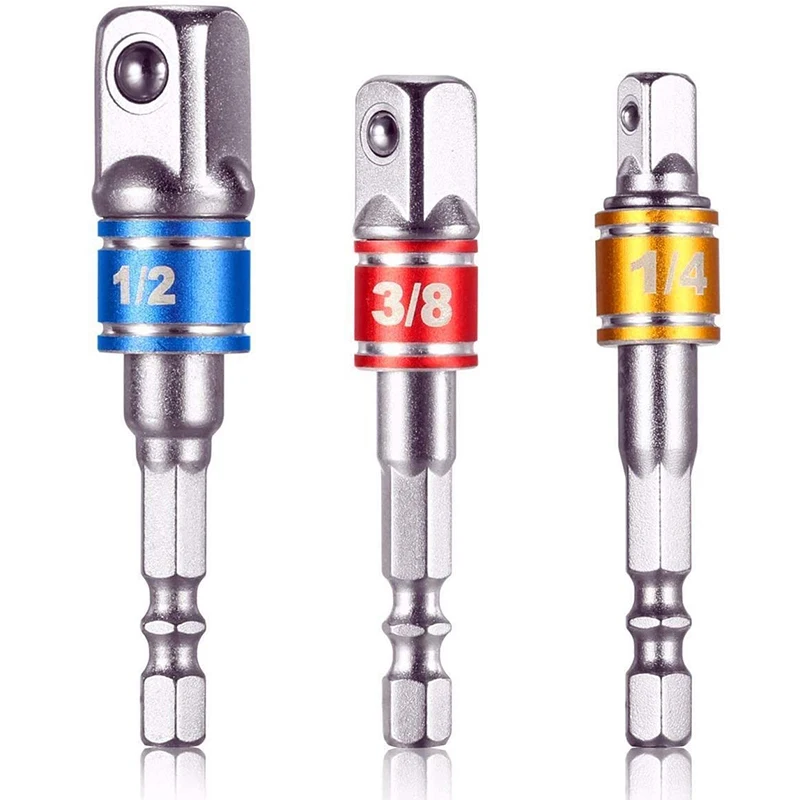 소켓 어댑터 육각 생크 세트, 1/4 "3/8" 1/2 "인치, 105 도 직각 드릴 스크루 드라이버 파워 드릴링 도구