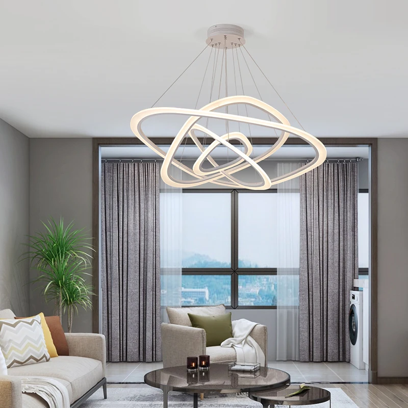 

Living room chandelier Nordic post-modern minimalist interior ring light dining room hotel shop exhibition hall lighting chandel