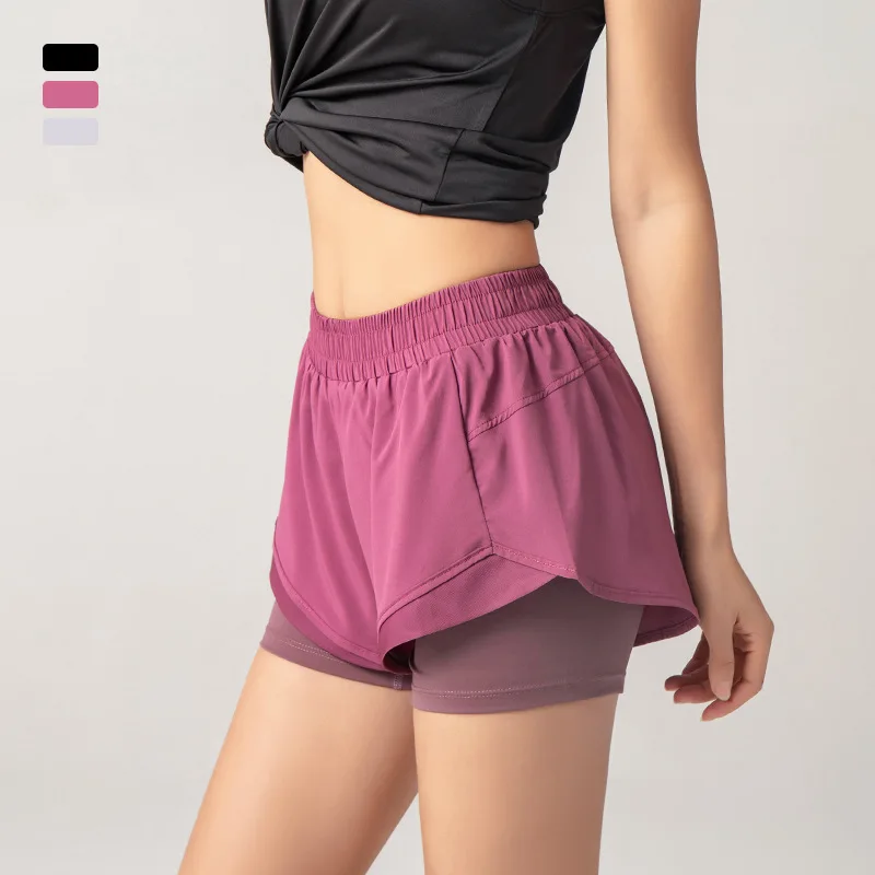 Sports Shorts Women Summer Hot Short Fitness Training Running Short Quick Dry Breathable Anti-glare Loose Workout Clothes