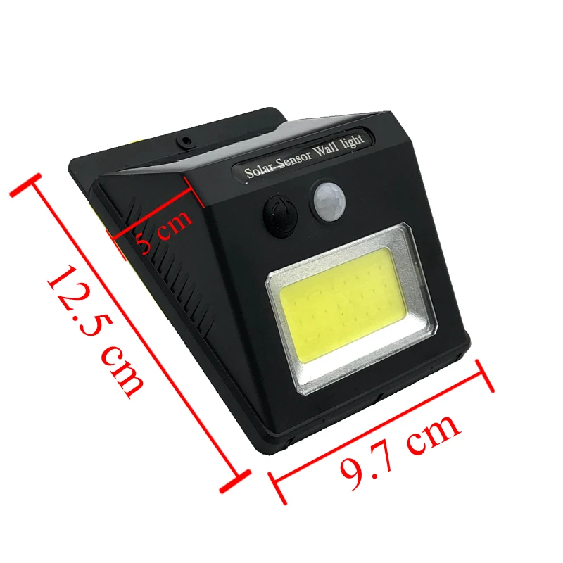 Solar Power Oplaadbare LED motion sensor wandlamp 10 W COB PIR nachtlampje waterdichte IP65 voor tuin achtertuin beveiliging