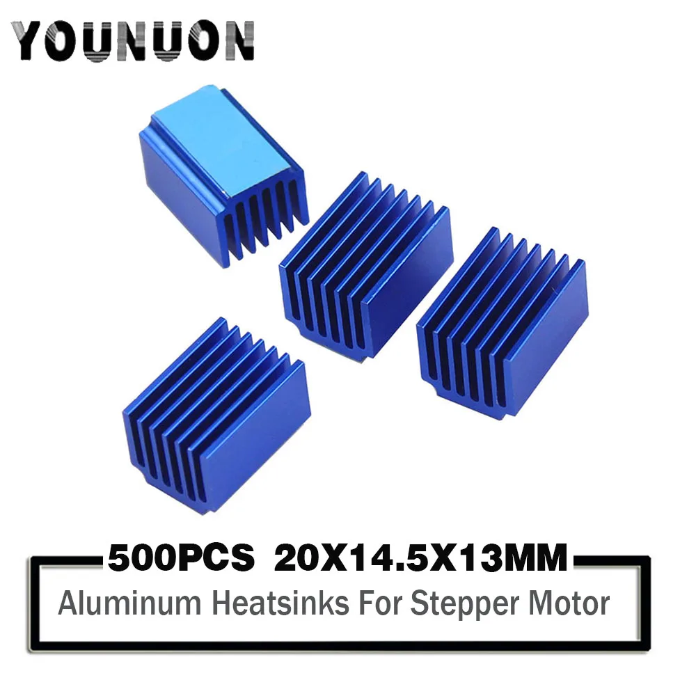 500PCS 3D Printer Heatsinks  20X14.5X13MM Heatsinks Blue Stepper Motor Driver Module Heat sinks