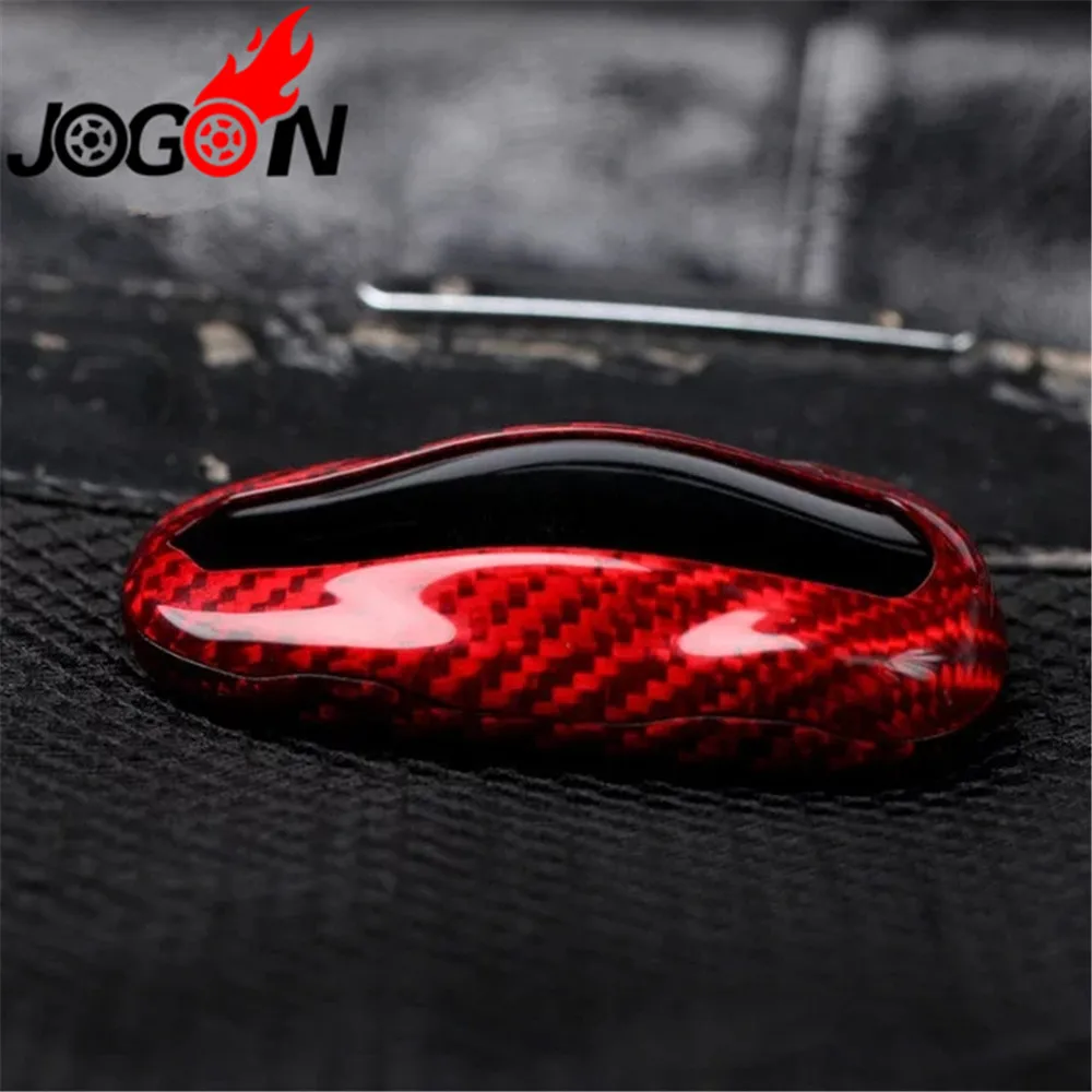 

Car Real Carbon Fiber Key Fob Case Cover Shell For Tesla Model S 2012- 2018 Red