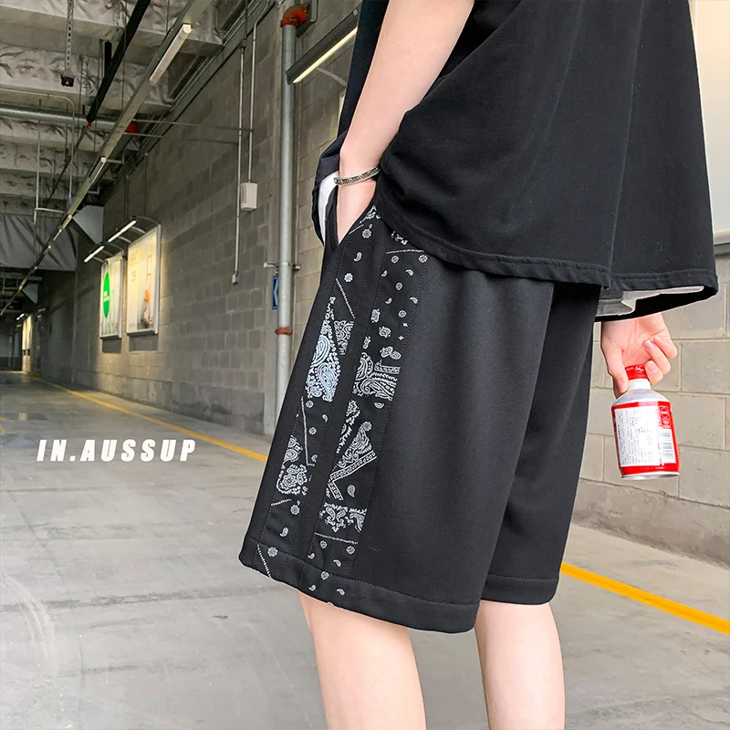 

brand ins cashew flower stitching casual shorts for boys streetwear bodybuilding sweatpants Sale The new listing At a loss