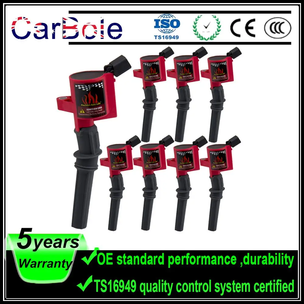 Pack of 8 Curved Boot5 msd Ignition Coil for Ford for Lincoln for Mercury 4.6L 5.4L V8 Compatible with DG508 C1454 C1417 FD503