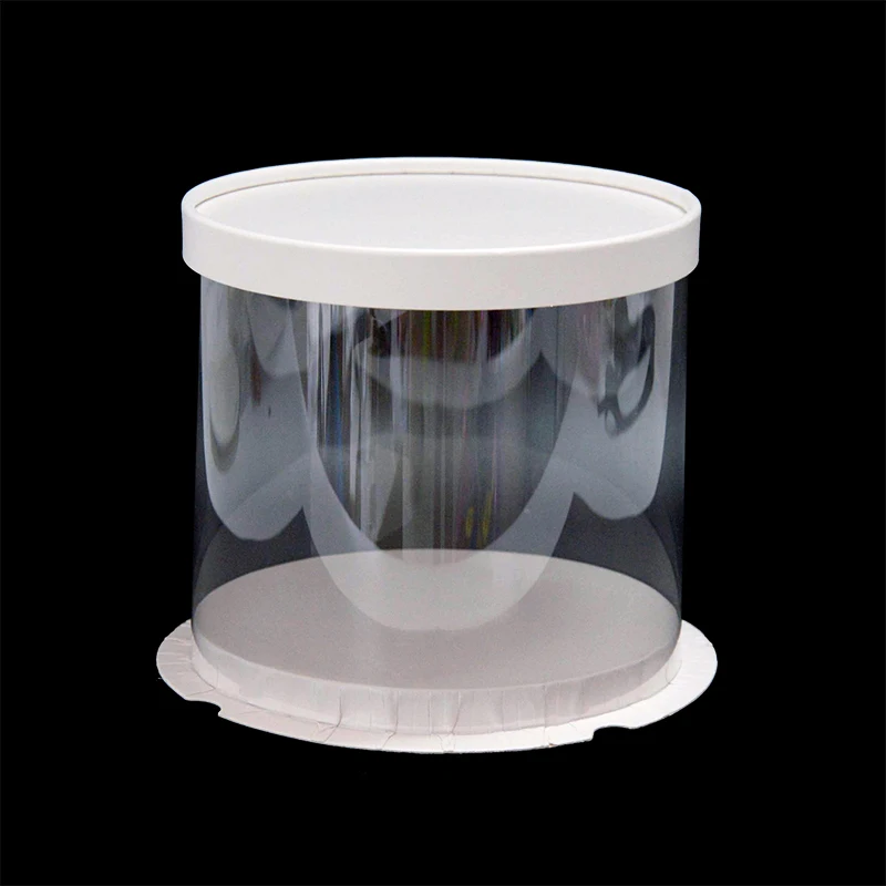 Clear Round Cake Box DIY Baking Dessert Flower Gifts Packing Box (without Ribbon) For Christmas Wedding Birthday Party Cake Case