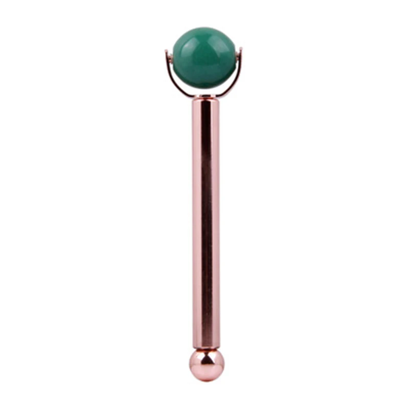 Natural Amethyst Jade Roller Rose Quartz Crystal Jade Ball Facial Massager Facial Massage Tool Green Stone Quartz Face Roller