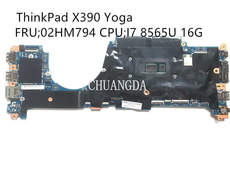 

;I7 8565U 16G для Lenovo ThinkPad X390 Yoga, материнская плата для ноутбука LBB-1 18729-1 FRU;02HM794 CPU