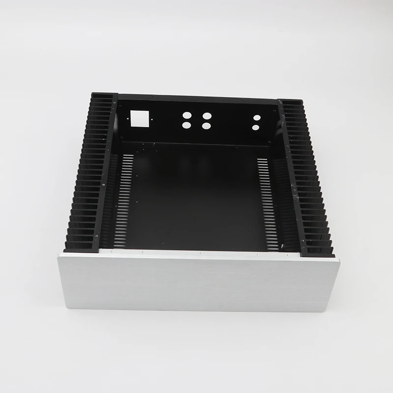 KYYSLB Q3 320*100*300mm All Aluminum Class A Amplifier Chassis Box House DIY with Blank Cooling Holes Amplifier Case Shell