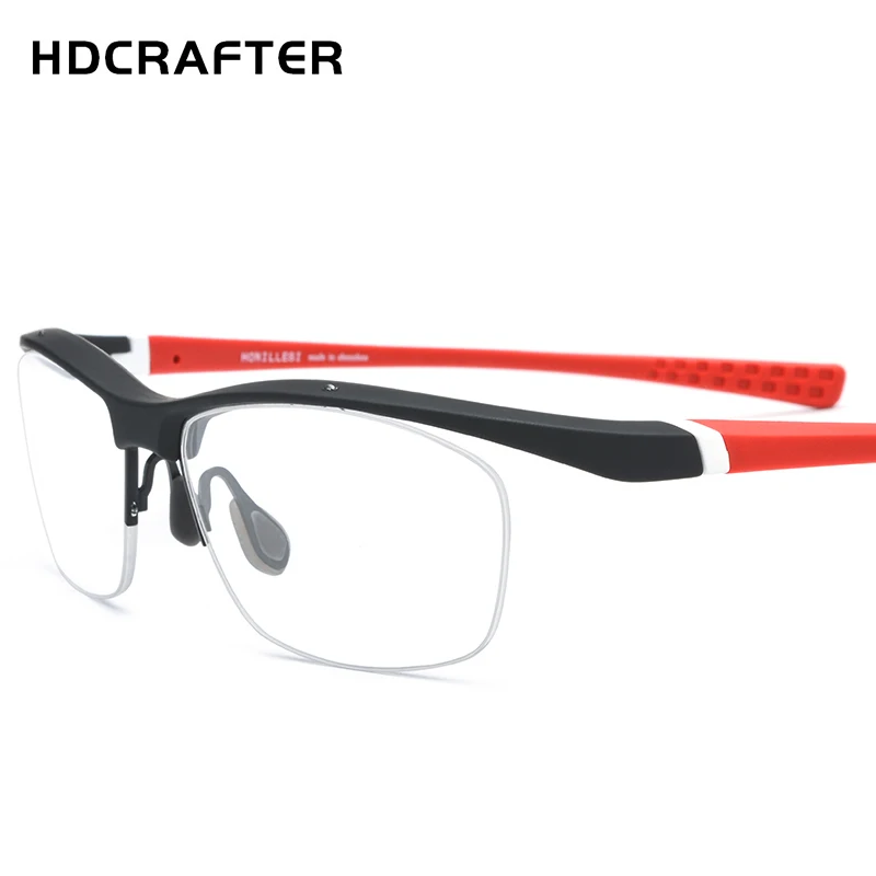 HDCRAFTER NewTR90 Glasses Frame Men Outdoor Sports Ultralight Eyewear Half Frames Myopia Optical Prescription Spectacle