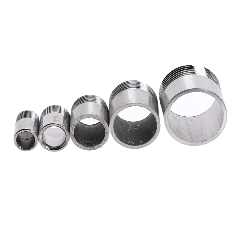 1pcs 304 Stainless Steel Single Round Tube Outer Wire Plumbing Fittings 1/4\'\' 3/8\