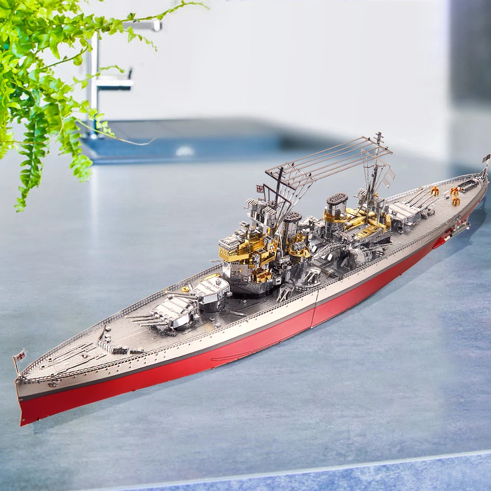 Piececool 3D Metal Puzzles Jigsaw- Battleship Hms Prince Of Wales  DIY Model Building Kits Toys for Adults Birthday Gifts