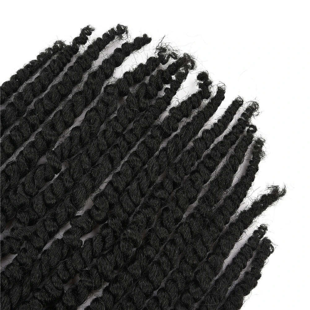 Pre-twisted Passion Twist Braiding Hair For Women Low Temperature Flame Retardant Synthetic Fiber Crochet Hair 24\