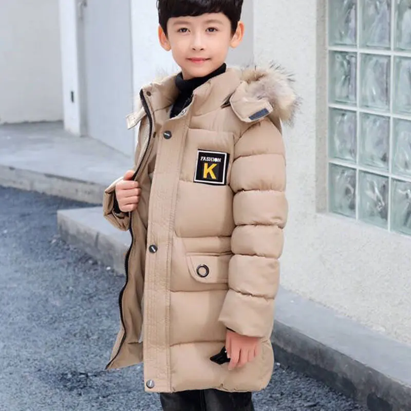 2024 New Winter Clothing Boys 4 Keep Warm 5 Children 6 Autumn Winter 9 Coat 8 Middle Aged 10 Year 12 Pile Thicker Cotton Jacket