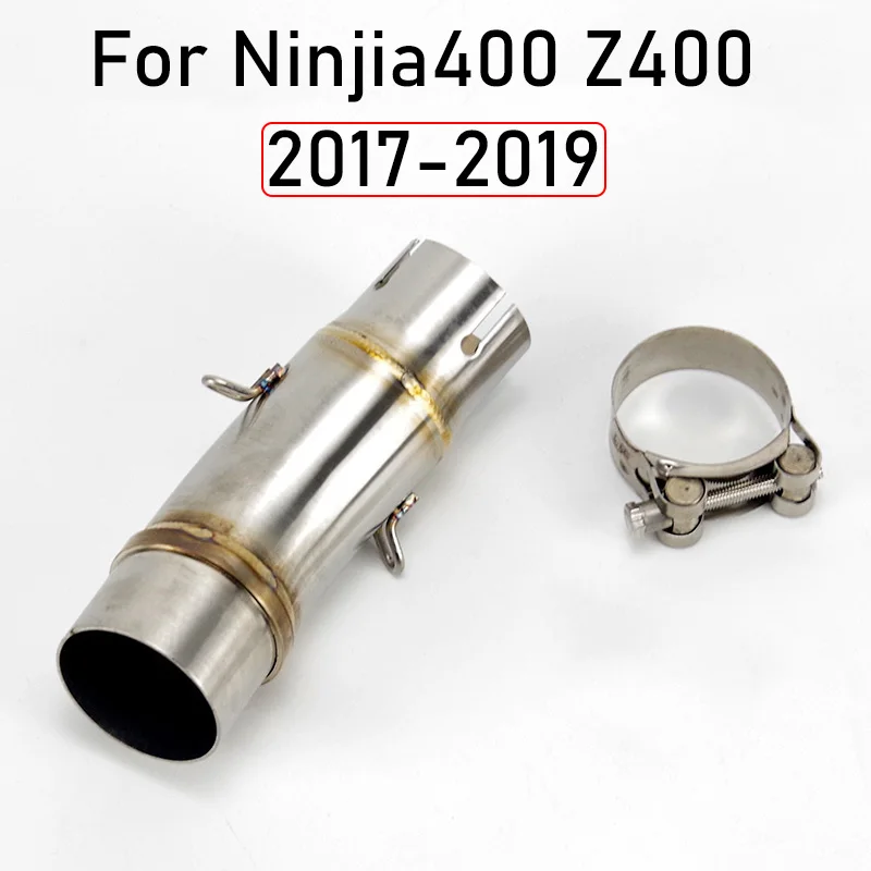For Ninja400 Z400 2017 2018 2019 slip on Exhaust Muffler Link middle Pipe Slip-On Motorcycle Exhaust Middle 51mm