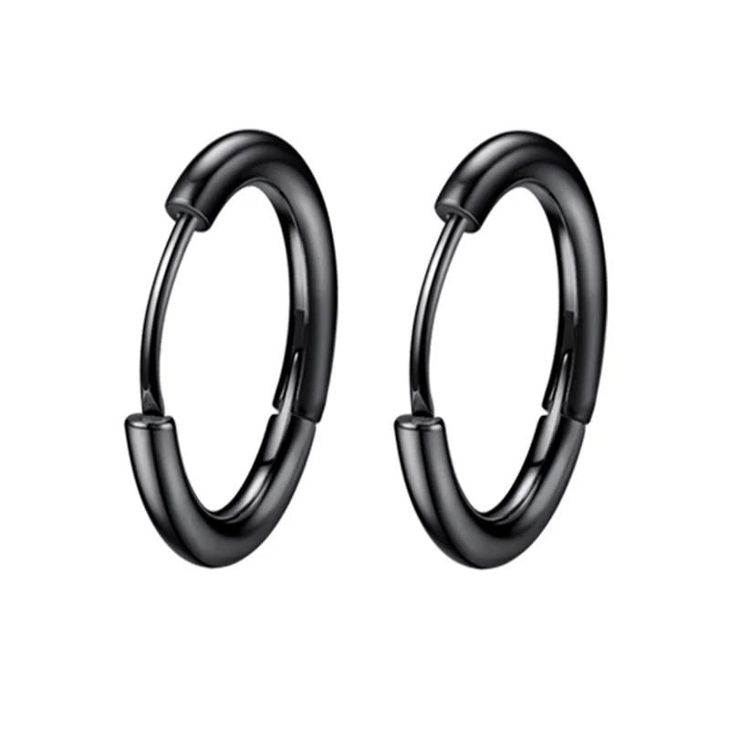 1 Paar Damen/Herren Edelstahl Kleine Creolen Ohrringe Piercing Ohrknorpel Tragus Einfache Dünne Kreise Antiallergische Ohrclips