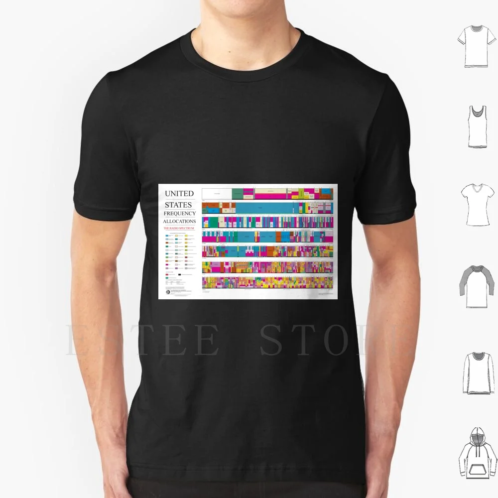 United States Frequency Allocations : The Radio Spectrum T Shirt Cotton Men DIY Print Radio Spectrum Frequency Commerce Dept