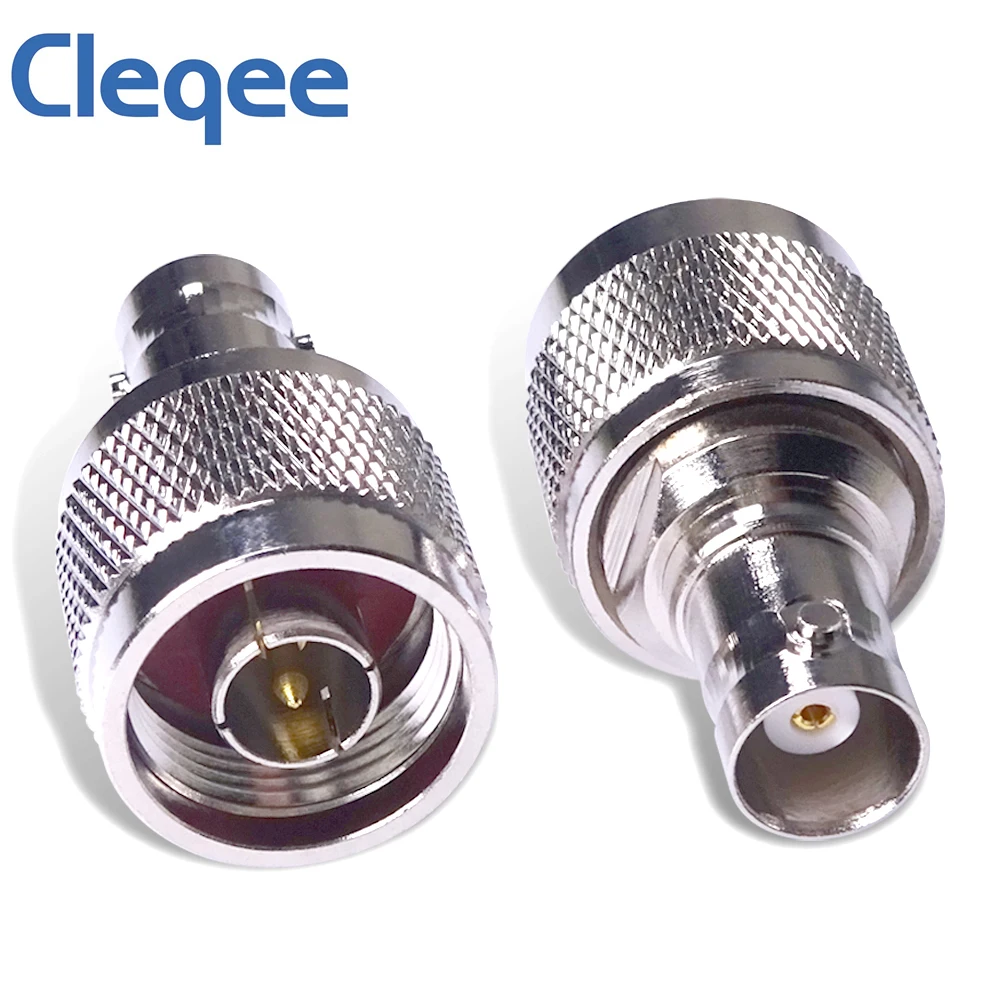Cleqee 1 peça conector fêmea bnc para tipo n plugue macho conector de rf coax adaptador reto c20071