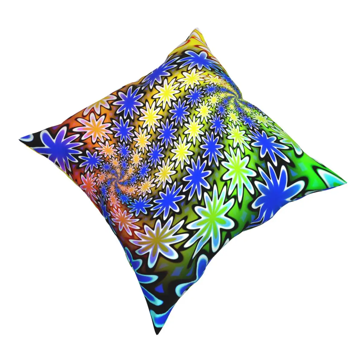 Double Spiral Flowers Pillowcase Printed Zipper Decorative Throw Pillow Case for Sofa Cushion Cover 18