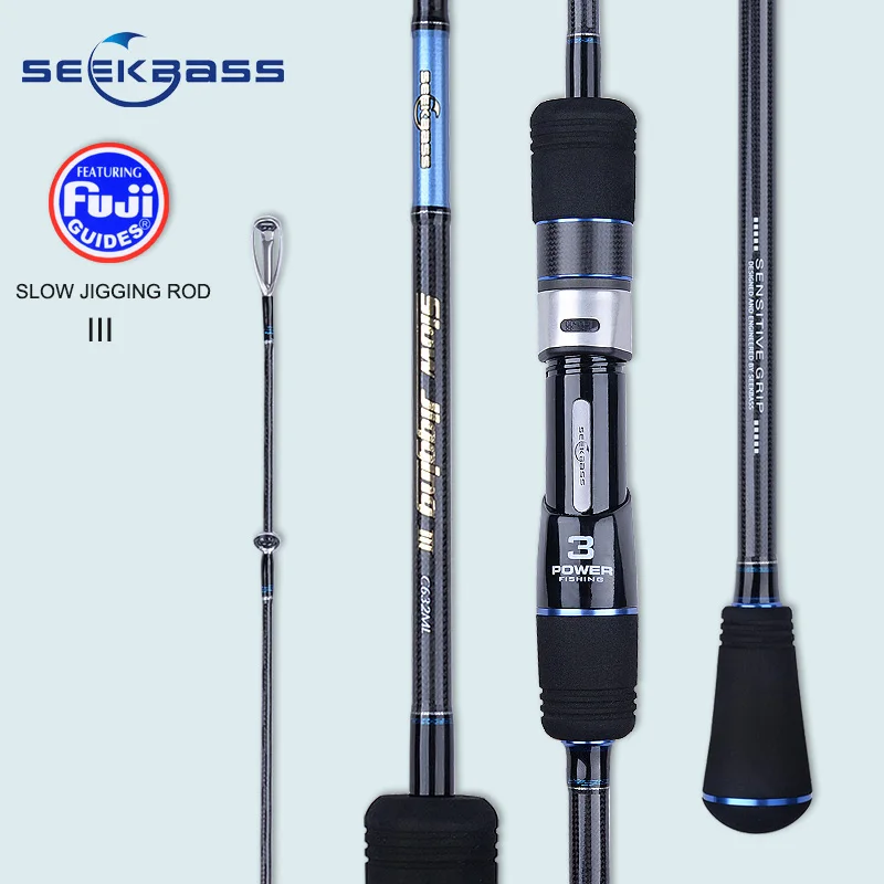 

Seekbass Japan Fuji Guides Reel Seat Slow Pitch Jigging Rod 6"3 Jig Weight 60-400G Spinning/casting Boat Slatwater Fishing Rod