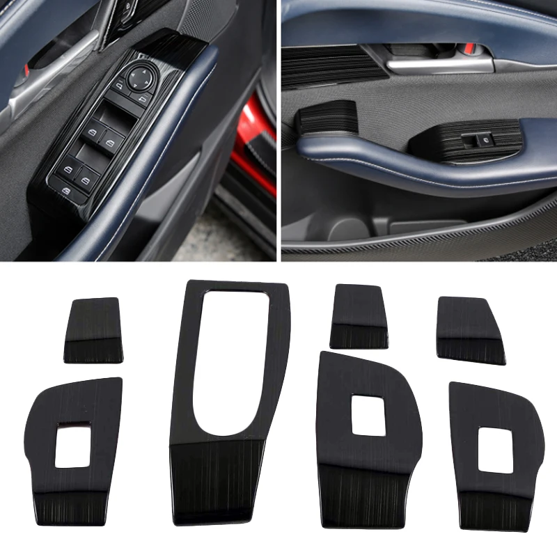 For Mazda CX30 CX-30 2020 2021 2022 2023 Interior Inner Door Handle Bowl Cover Trims Frame Door Bowl Sticker Panel Cover LHD