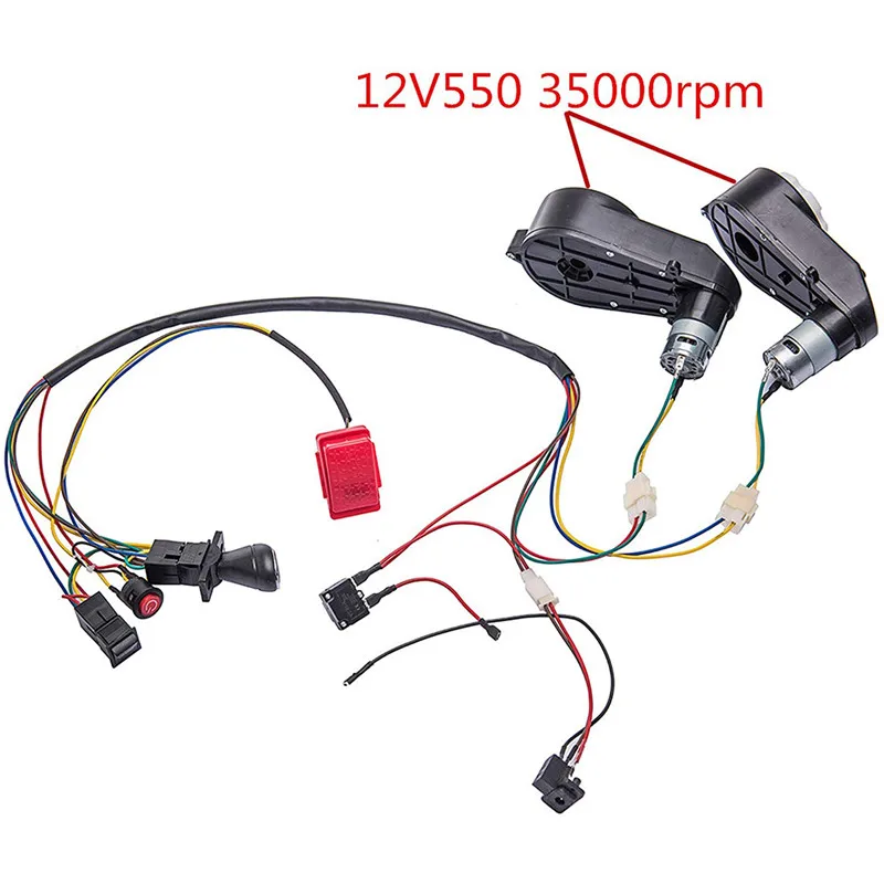 12V Kids Powered Ride on car  DIY Accessories Wires and Gearbox,Self-Made Toy Car for Children Electric Car  Replacement Parts