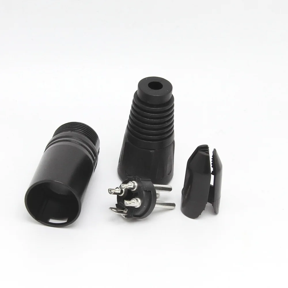 3Pin XLR Connector Black Microphone Plug MIC Adapter