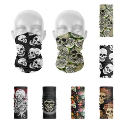 3D Printed Skull Pattern Hijab Scarf Summer Sports Men Cycling Tubular Face Scerf Neck Gaiter Dustproof Multifunctional Kerchief