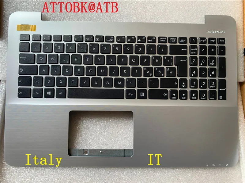 Imagem -03 - Teclado para Laptop Asus Novo uk po it para X555lb A555l F555l R556l Vm510l W519l Y583l R556 X555ua X555dc X555q Capa de Descanso com c