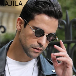 Lunettes de soleil vintage rondes Steampunk pour hommes, petites lunettes de soleil punk, lunettes de soleil pour hommes, nuances de sites, marque de luxe, mode, 2024