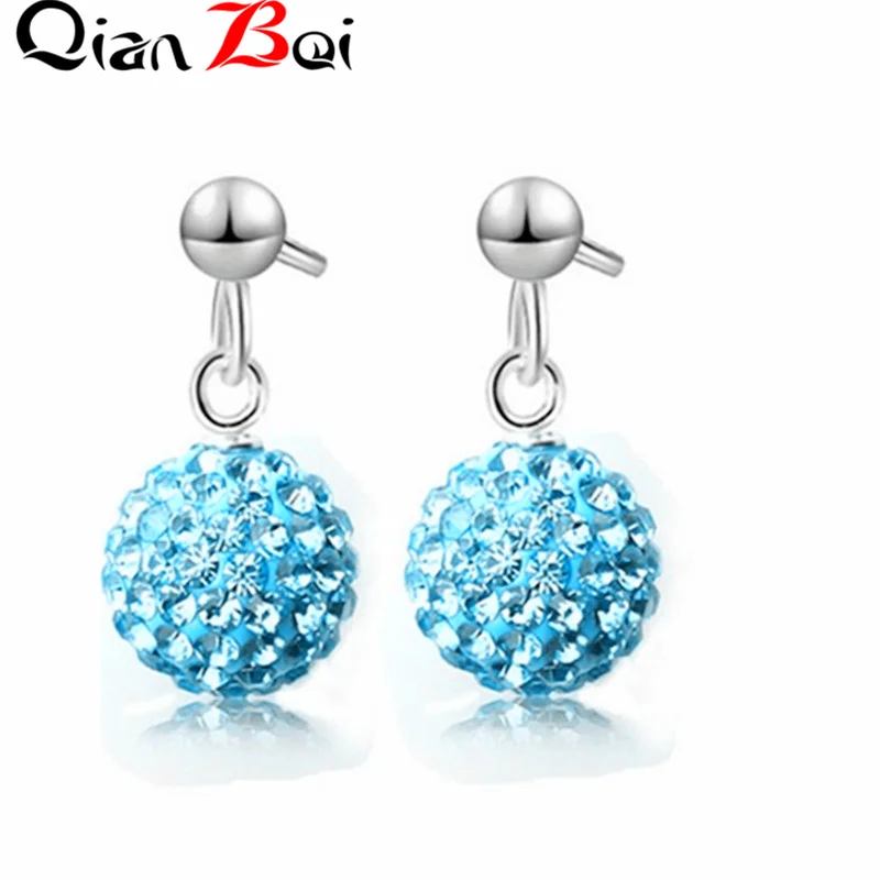 QianBei New Arrival Fashion Crystal Ball Earrings High Quality Earrings For Woman Party Wedding Jewelry Female